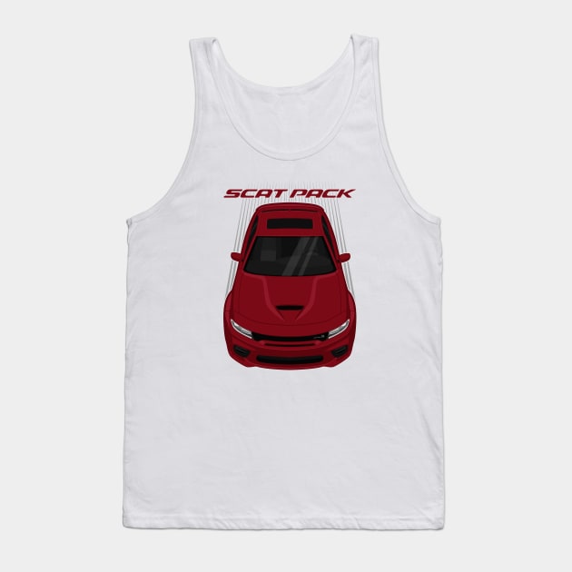 Dodge Charger Scat Pack Widebody - Octane Red Tank Top by V8social